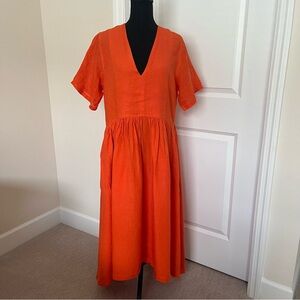 Banana Blue Orange Linen Dress